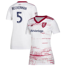 Load image into Gallery viewer, Women&#39;s Real Salt Lake Kyle Beckerman White 2019 Secondary Player Jersey