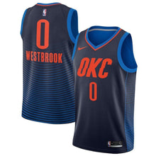 Load image into Gallery viewer, Russell Westbrook Oklahoma City Thunder Jersey - Statement Edition – Navy