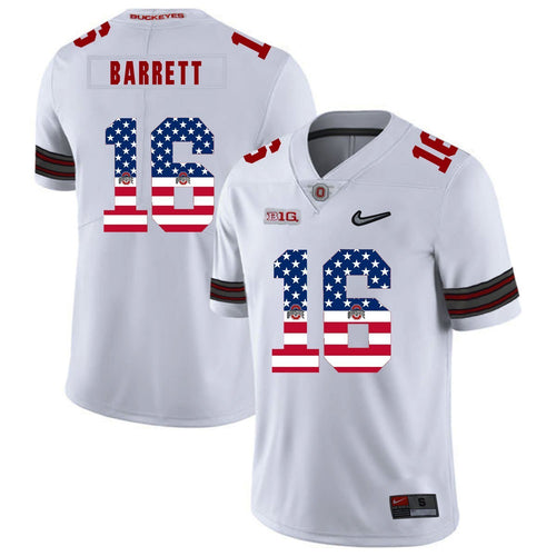 Ohio State J.T. Barrett 16 American Flag White 1 Football Jersey