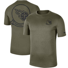 Load image into Gallery viewer, Tennessee Titans Nike 2019 Salute To Service Sideline Seal Legend Performance T-Shirt - Olive - NFL TShirt