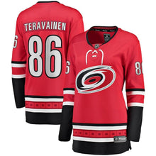 Load image into Gallery viewer, Teuvo Teravainen Carolina Hurricanes Women's Home Breakaway Player Jersey - Red NHL Women Jersey
