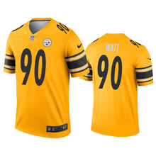 Load image into Gallery viewer, T.J. Watt Steelers Inverted Legend Gold Men Jersey - NFL Jersey