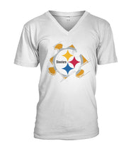 Load image into Gallery viewer, Pittsburgh-Steelers Puzzle Collection T-Shirt 2018 - Guys V-Neck