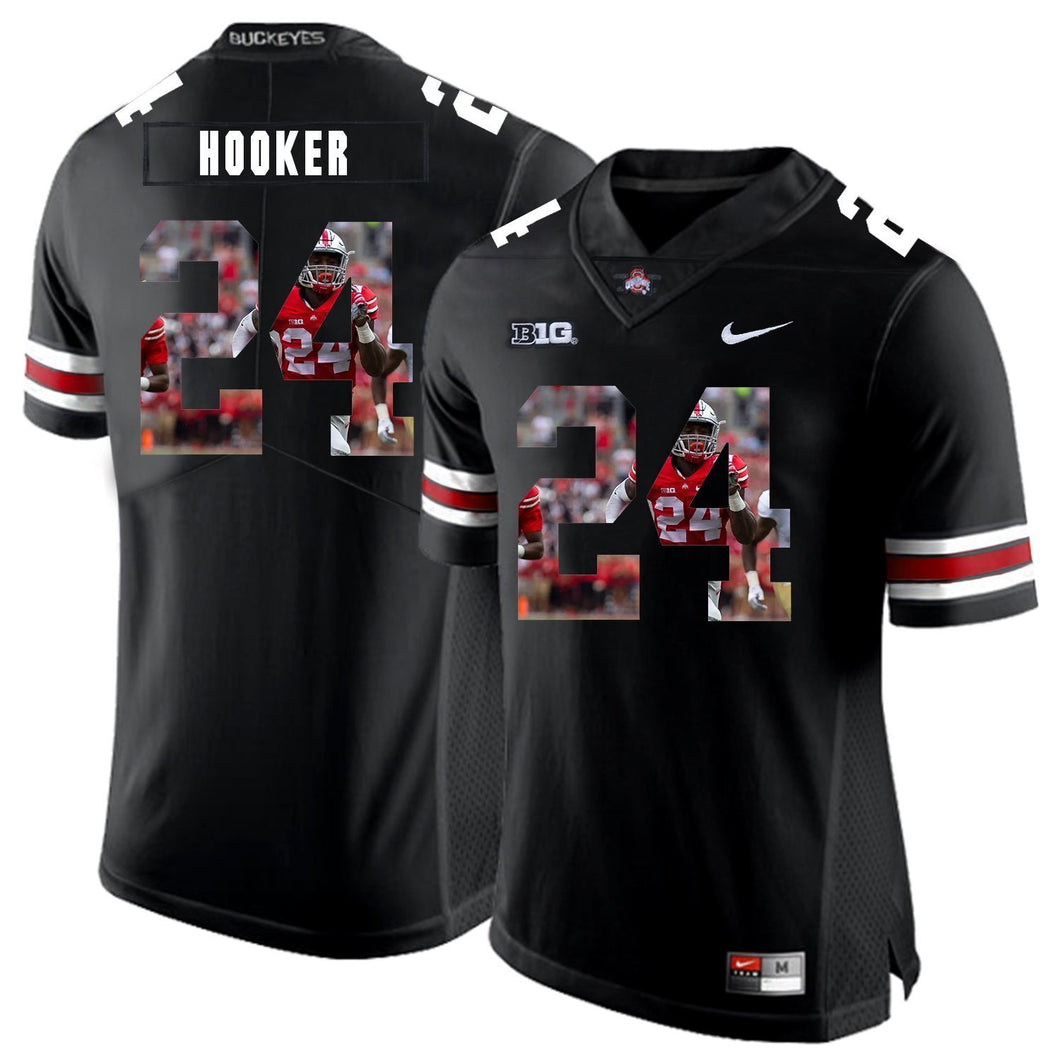 Ohio State Malik Hooker 24 Digital Art Black 2 Football Jersey