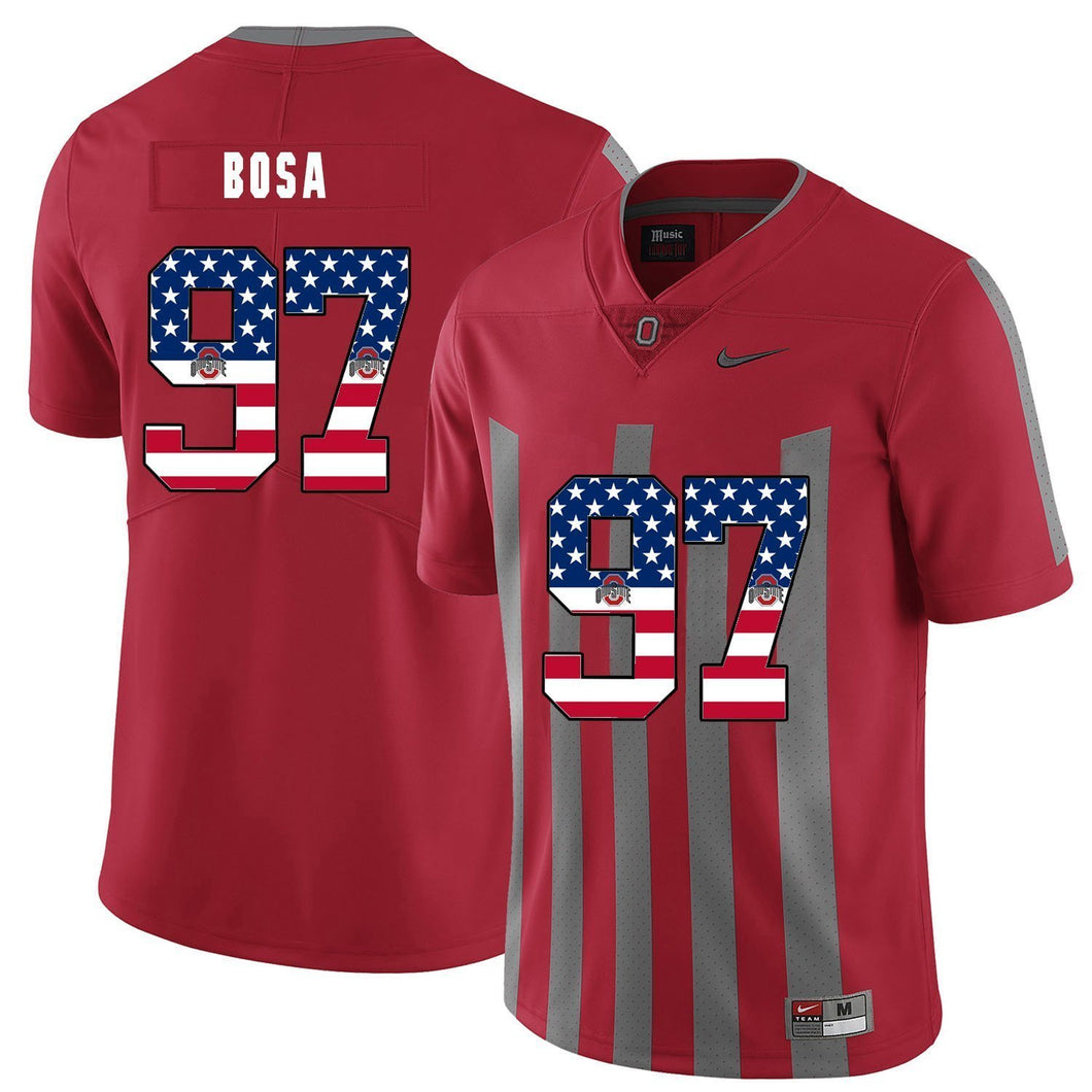 Ohio State Joey Bosa 97 American Flag Red 2 Football Jersey