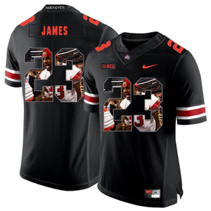 Ohio State Lebron James 23 Digital Art Black 1 Football Jersey