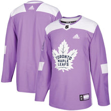 Load image into Gallery viewer, Toronto Maple Leafs Toronto Maple Leafs Adidas 2018 Hockey Fights Cancer Blank Practice Jersey Purple