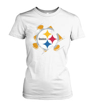 Load image into Gallery viewer, Pittsburgh-Steelers Puzzle Collection T-Shirt 2018 - Ladies Tee