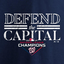 Load image into Gallery viewer, Washington Nationals Majestic 2019 National League Champions Hometown Battery Pullover Hoodie - Navy MLB Pullover Hoodie