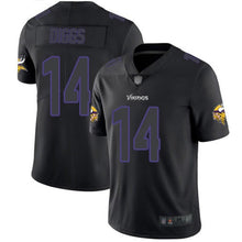 Load image into Gallery viewer, Vikingsvikings #14 Diggsimpact Black Color Rush Limited Jersey - NFL Jersey