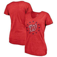 Load image into Gallery viewer, Washington Nationals  Women's Hometown Tri-Blend V-Neck T-Shirt - Red MLB Women T-shirt
