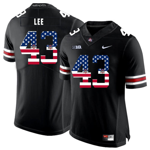 Ohio State Darron Lee 43 American Flag Black 2 Football Jersey