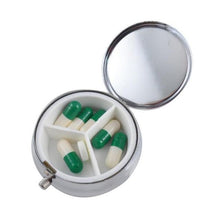 Load image into Gallery viewer, Portable Silver Metal Rectangle Round Pill Box Drug Holder Medicine Tablet Capsule Box Container Storage Travel
