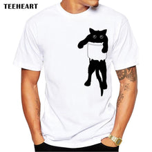 Load image into Gallery viewer, Summer Funny Cat in Pocket Design T Shirt Men's Animal Graphics Printed Tops Hipster