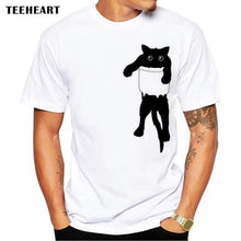 Load image into Gallery viewer, Summer Funny Cat in Pocket Design T Shirt Men's Animal Graphics Printed Tops Hipster